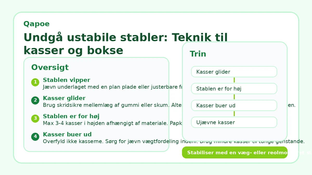 Undgå ustabile stabler: Teknik til kasser og bokse